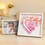 Caja de sombra personalizada con flores de papel en forma de corazón con 1-12 nombres y título Día de la Madre Cumpleaños Regalo para Mamá Abuela