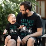 Elefante personalizzato Padre e Figlio Figlia Set di magliette Padre e bambino La nostra prima festa del papà per il papà Nuovo regalo papà