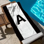 Personalisierte anfängliche super saugfähige schnell trocknende weiche gestreifte Strandtuch Reise wesentliche Sommer Party Geburtstag Geschenk für Familie Freund