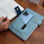 Personalized Gold Metallic Foil Name A5  Leather Notebook with Lined Pages and Clasp Daily Journal Graduation Birthday Gift for Family Friends