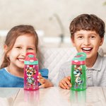 Personalized Hawaiian Theme Cartoon Animal Character 16 oz Kid Water Bottle with Straw and Spill-Proof Lid Back to School Birthday Gift for Girls Boys