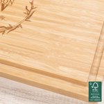 Personalizado grabado Hojas Iniciales Nombre Fecha Tabla de cortar de bambú con Juice Groove Housewarming Boda Regalo para la familia amigo