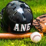 Personalized Baseball Softball Letter Waterproof Helmet Vinyl Decal Sticker with Name Number Birthday Sports Gift for Kids Baseball Softball Lovers