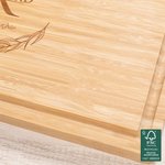 Personalized Engraved Wreath Initials Name Bamboo Cutting Board with Juice Groove Housewarming Wedding Gift for Family Friend