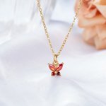 Personalized Dainty Butterfly Necklace  with Birthstone Good Luck Charm Jewellery Birthday Anniversary Mother's Day Gift for Women