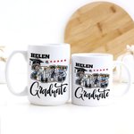 Personalized Five Star 2025 Graduate Photo Collage 11 oz 15 oz Ceramic Coffee Mug with Name Graduation Keepsake Party Gift for Graduates