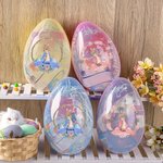 Personalized Cute Easter Bunny Wreath Fillable Jumbo Easter Eggs with Name Party Favor Egg Hunting Easter Hamper Gift for Boys Girls
