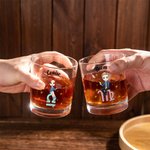 Personalisierte Cartoon Figur Sternzeichen 295 ml Old Fashioned Whisky Glas mit Namen Vatertag Geburtstag Geschenk für Familie Weinliebhaber