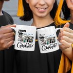 Personalized Five Star 2025 Graduate Photo Collage 11 oz 15 oz Ceramic Coffee Mug with Name Graduation Keepsake Party Gift for Graduates
