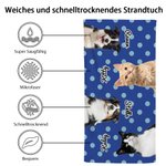 Personalisierte Haustier Foto Polka Dots Strandtuch mit Namen Super saugfähige schnell trocknend Urlaub Pool Party Geburtstag Geschenk für Tierliebhaber Besitzer