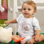 Personalised Some Bunny Loves You 1st Easter Soft Baby Bodysuit Receiving Blanket Swaddle Hat Set with Name Birthday Baby Shower Gift for Newborns