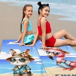 Personalised Hawaiian Cartoon Animal Quick Dry Microfiber Beach Towel with Name Summer Travel Essential Gift for Boys Girls