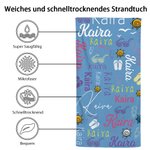 Personalisiertes Buntes Sonnenbrille Strandtuch mit Namen Schnell Trocknendes Saugfähiges Handtuch Sommer Urlaub Pool Party Geschenk für Familie