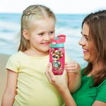 Personalized Hawaiian Theme Cartoon Animal Character 16 oz Kid Water Bottle with Straw and Spill-Proof Lid Back to School Birthday Gift for Girls Boys