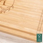 Personalized Engraved Family Wreath Initial Name Bamboo Cutting Board with Juice Groove Housewarming Wedding Gift for Family Friend