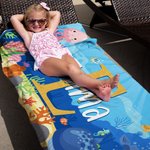 Personalised Ocean Jellyfish Whale Quick Dry Microfiber Beach Towel with Name Summer Travel Essential Gift for Boys Girls Theme