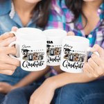 Personalized Five Star 2025 Graduate Photo Collage 11 oz 15 oz Ceramic Coffee Mug with Name Graduation Keepsake Party Gift for Graduates