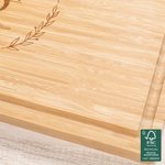 Personalized Engraved Wreath Initial FSC Bamboo Charcuterie Cutting Board with Juice Groove Housewarming Wedding Gift for Family