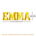 Personalized Baseball Softball Letter Waterproof Helmet Vinyl Decal Sticker with Name Number Birthday Sports Gift for Kids Baseball Softball Lovers