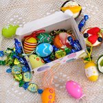 Personalized Colorful Easter Egg Treat Box Gift Bag with Handle and Name Easter Party Birthday Gift for Boys Girls