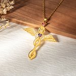 Personalized Dainty 1-6 Birthstone Cross Necklace with Engraved Name Religious Jewellery Mother's Day Birthday Gift for Women Christian