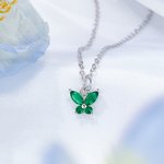 Personalized Dainty Butterfly Necklace  with Birthstone Good Luck Charm Jewellery Birthday Anniversary Mother's Day Gift for Women