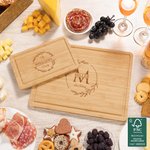 Personalized Engraved Family Wreath Initial Name Bamboo Cutting Board with Juice Groove Housewarming Wedding Gift for Family Friend