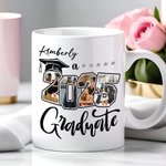Personalized Five Star 2025 Graduate Photo Collage 11 oz 15 oz Ceramic Coffee Mug with Name Graduation Keepsake Party Gift for Graduates