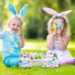 Personalized Colorful Easter Egg Treat Box Gift Bag with Handle and Name Easter Party Birthday Gift for Boys Girls