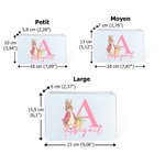 Boîte à Biscuits en Métal Personnalisée avec Initiale Nom Motif Pierre Lapin Cadeau Anniversaire Pâques pour Enfants Amis Famille