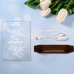 Personalized Star Hand in Hand Design LED Night Light with Names and Wooden Base Mother's Day Home Decor Birthday Gift for Mom Grandma