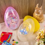 Personalized Cute Easter Bunny Wreath Fillable Jumbo Easter Eggs with Name Party Favor Egg Hunting Easter Hamper Gift for Boys Girls