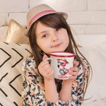 Personalized Hawaiian Theme Cartoon Animal 12 oz Colored Rim Enamel Mug with Name Back to School Birthday Gift for Boys Girls