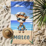 Personalised Hawaiian Cartoon Animal Quick Dry Microfiber Beach Towel with Name Summer Travel Essential Gift for Boys Girls
