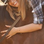 Personalized Lucky Horseshoe Heart Birthstone Bracelet and Earrings Birthday Anniversary Gift for Horse Lovers Women