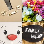 Coniglietto pasquale personalizzato con cesto di fiori in legno Decorazione della porta per il cortile Decorazione del portico in fattoria