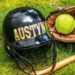 Personalized Baseball Softball Letter Waterproof Helmet Vinyl Decal Sticker with Name Number Birthday Sports Gift for Kids Baseball Softball Lovers