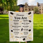 Personalized Graduation Cap Bible Chapter Soft Throw Blanket with Name and Year Home Decor Graduation Inspiring Gift for Christian Graduates