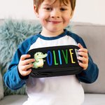 Personalized Watercolor Forest Animal Design Double-layer Oxford Pencil Case with Name and Zipper School Supply  Back to School Gift for Boys Girls