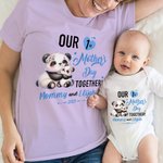 Personalized Cute Giraffe Fantasy Unicorn Animal Design 100% Cotton T-shirt Baby Bodysuit with Name 1st Mother's Day Birthday Gift for Baby Mom