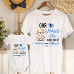 Personalized Cute Giraffe Fantasy Unicorn Animal Design 100% Cotton T-shirt Baby Bodysuit with Name 1st Mother's Day Birthday Gift for Baby Mom