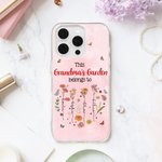 Personalized This Mama Belongs To Heart Birth Flower Phone Case for iPhone with 1-12 Names Birthday Mother's Day Gift for Mom Grandma