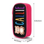 Personalized Watercolor Forest Animal Design Double-layer Oxford Pencil Case with Name and Zipper School Supply  Back to School Gift for Boys Girls