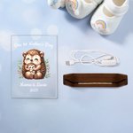 Personalized Parent-Child Animal Name LED Night Light with Wooden Base Our 1st Mother's Day Room Decor Birthday Gift for Mom Kids