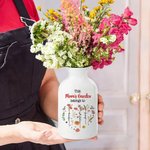 Personalized This Mama Belongs To Heart Birth Flower Ceramic Vase with 1-12 Names Home Decor Mother's Day Birthday Gift for Mom Grandma