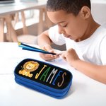 Personalized Watercolor Forest Animal Design Double-layer Oxford Pencil Case with Name and Zipper School Supply  Back to School Gift for Boys Girls