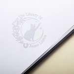 Personalized Star Moon Cat Birth Flower Embosser Stamp Hand Held Embosser Set with Text and Name Birthday Gift for Book Lovers