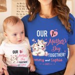 Personalized Cute Giraffe Fantasy Unicorn Animal Design 100% Cotton T-shirt Baby Bodysuit with Name 1st Mother's Day Birthday Gift for Baby Mom