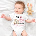 Personalized Cute Giraffe Fantasy Unicorn Animal Design 100% Cotton T-shirt Baby Bodysuit with Name 1st Mother's Day Birthday Gift for Baby Mom
