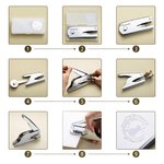 Personalized Star Moon Cat Birth Flower Embosser Stamp Hand Held Embosser Set with Text and Name Birthday Gift for Book Lovers